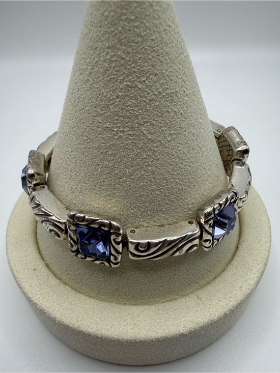 Brighton Jewelry - Brighton Silver-Tone Bracelet with Violet-Blue Stones